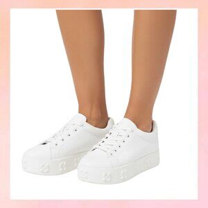 Katy Perry Floral Flatform Lace Up Sneakers Size 8